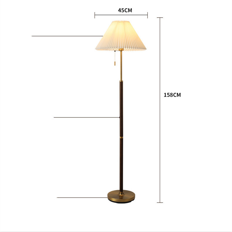 Retro Floor Lamp Living Room Study Bedroom Eye Protection Bedside Pleated Vertical Retro Floor Lamp Living Room Study Bedroom Eye Protection Bedside Pleated Vertical 35176