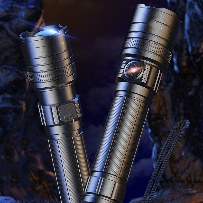 e9c37398-5bbc-4508-bcff-1e4ff82a5f03.jpg Telescopic Focusing Aluminum Alloy Rechargeable Flashlight
