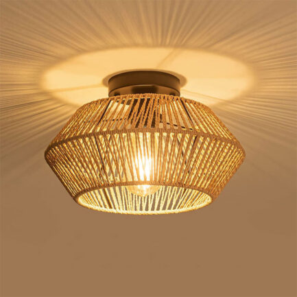 Handmade Vine Woven Aisle Semi-suction Light Handmade Vine Woven Aisle Semi-suction Light 37847