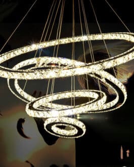 Stainless Steel Ring Simple Crystal Chandelier